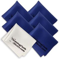 Cleaning Cloth Direct | 6 Pack Microfiber Cleaning Cloth | Safe on Coated Lenses & Blue Light Blocker Eyeglasses Glasses Phone Camera | Large 6”x7” (5 Blue + 1 White)