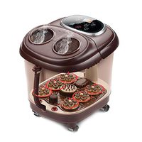 Foot Massager Bath Massager with Heat and Massage and Bubble Jets, Rotatable Pedicure Stone, LED Display, Medicine Box