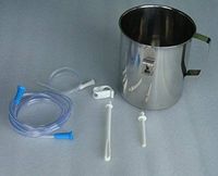 Superior Two Quart Stainless Steel Enema Kit PVC Tubing - Instuction Booklet | Straght Nozel