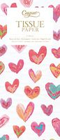 Caspari Happy Hearts 8983tis Pack of 4 Sheets of Tissue Paper – Ivory