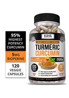 Kaya Naturals Turmeric Platinum, 120 Count Capsules, Bioperine, Premium Pain Relief & Joint Support with 95% Standardized Curcuminoids (120 Capsules)