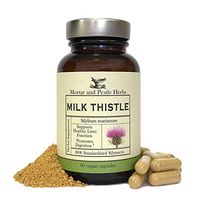Mortar and Pestle Herbs - Pure Milk Thistle Capsules - Extra Strength 80% Silymarin Herbal Supplement - Made with Organic Milk Thistle - Liver Support - Vegan and GMO Free - Made in The USA