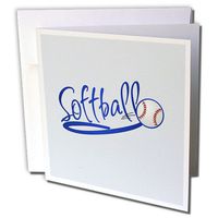3dRose Softball - Greeting Cards, 6 x 6 inches, set of 12 (gc_45173_2)