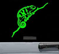 Tribal chameleon Vinyl Decal Sticker (LIME GREEN)