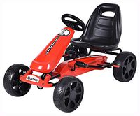 Riding Toy, Outdoor Kids 4 Wheel Pedal Powered Riding Kart Car, Red