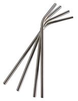 High Quality Stainless Steel Drinking Straws with Cleaning Brush; Set of 4