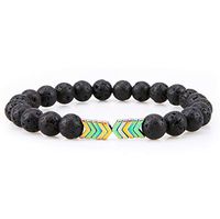 Bivei Essential Oil Diffuser Bracelet, Lava Rock Stone Bead Hametite Therapy Arrow Bracelet-Multi Color