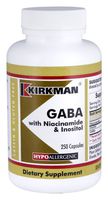 Kirkman GABA with Niacinamide and Inositol - Hypoallergenic || 250 Vegetarian Capsules || Amino Acid || Promotes Relaxation and restful Sleep || Capsules are Plant Based || Gluten and Casein Free