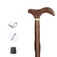 AOHMG Natural Wood Walking Stick Non-Slip, Hand Carved Lightweight and Strong Unisex Wooden Canes, 250lb Weight Capacity,Cane B_87cm/34inch