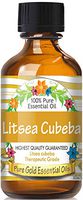 Pure Gold Litsea Cubeba Essential Oil, 100% Natural & Undiluted, 60ml