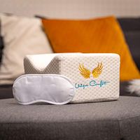 Unique Comfort Memory Foam Knee Pillow for Sciatica Relief, Back, Joint, and Hip Pain with Removable Cover Including Silky Eye Mask and Storage Bag Included for Side Sleeping