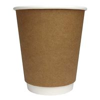 10 oz Disposable Paper Coffee Cups - Double Wall Kraft Hot Paper Cups - Extremely - Hot Cup Factory - 25 Count