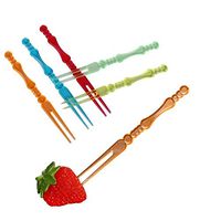 Haifly 200 Pcs Multicolor Disposable Plastic Cocktail Picks Fruit Fork Cocktail Sticks Party Supplies Dessert Forks