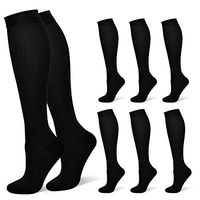 Gifts for Women/Men Compression Socks 7 Pairs Sport Compression Socks for Running,Nurse (7/Black, Large/X-Large)