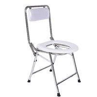 SunHai Bedside Toilet/Bath Chair/Commode Chair Stainless Steel Collapsible White Applicable to The Elderly, Disabled, Pregnant Women