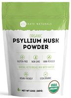 Psyllium Husk Powder Organic by Kate Naturals. Perfect for Baking, Keto Bread and Consuming With Water. Fine Grind. Gluten-Free & Non-GMO. Large Resealable Bag. 1-Year Guarantee (12oz).
