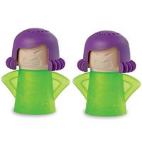 Angry Mama Microwave Cleaner Easily Crud in Minutes .Steam Cleans and Disinfects with Vinegar and Water for Kitchen Christmas Gifts (2pcs-Green)