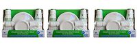 eco Kloud Party Pack with Compostable Large & Small Plates, Cutlery, Cups - Serves 50 Guests (300 Pieces) (3-(Pack))