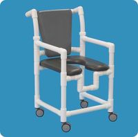 Shower Chair with Soft Back & Seat - ESC70017B - 41" H x 21" W x 25.25" D - Blue Seat