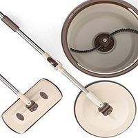 ZHENHAO Spin Mop and Bucket Set with 4 Replacement Microfiber Heads Stainless Steel 360° Mop Hand Wash Free for Floor Cleaning (Size: 110-140cm)