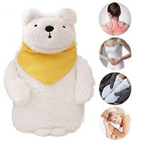 ZJMDXZ Hot Water Bottles Mini Baby Hot Water Bottle with Soft Plush Cover Premium Natural Rubber Cute Bear Hot Water Bag Helps Provide Warmth Comfort and Pain Relief for Kids Birthday