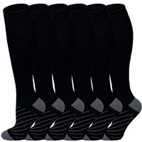 Compression Socks for Women & Men 6 Pairs 15-20 mmHg is Best For Graduated Athletic, Running, Travel, Flight, Nurses