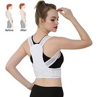 Hbwz Back Brace for Women and Men Orthotic Slouching, Posture Corrector Full Lumbar Belt for Neck Pain Relief Improve Bad Posture,White,L