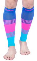 Doc Miller Premium Calf Compression Sleeve Dress Series 1 Pair 20-30mmHg Strong Calf Support Graduated Pressure Sports Running Recovery Shin Splints Varicose Veins (BluePinkBlue, X-Large)