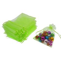 Lautechco 100Pcs Organza Bags 3x4 inches Light Green Organza Gift Bags Small Mesh Bags Drawstring Gift Bags Christmas Drawstring Organza Gift Bags (3x4 inches Light Green)