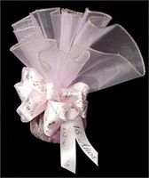 Mis 15 Anos Satin Ribbon 1 1/2 25 Yards pink/gold