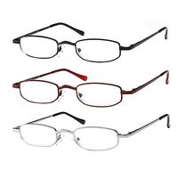 K KENZHOU Reading Glasses for Men/Women Ladies' Readers Metal Frame Unisex Reduce computer-related eyestrain 3PACK (+2.0)