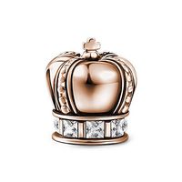 SOUFEEL Rose Golden Crown Charms 925 Sterling Silver Charm Fit European Bracelets and Necklaces