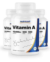 Nutricost Vitamin A 10,000 IU, 500 Soft Gel Caps (3 Bottles)