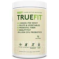 RSP TrueFit - Grass Fed Lean Meal Replacement Protein Shake, All Natural Whey Protein Powder with Fiber & Probiotics, Non-GMO, Gluten-Free & No Artificial Sweeteners, 2LB (Unflavored)