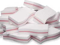 LTWHOME High Density Cuty Pink Interlayer Extra Large 5.5" x 2.75" x 1.38" Magic Cleaning Eraser Wave Type Melamine Sponge (Pack of 100)