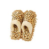 Whthteey Microfiber Mop Slippers House Floor Dusting Slippers for Kitchen Office (Women 4.5-6)