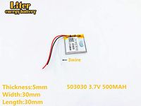 3.7V 500mAh 503030 Lithium Polymer Ion Rechargeable Battery Lithium Polymer Li-Po Battery for MP4 GPS MP3 Bluetooth Stereo DIY Gift