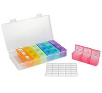 Markable Weekly Pill Organizer by Looife, 3 Times a Day Pill Case with 30 PCS Labels