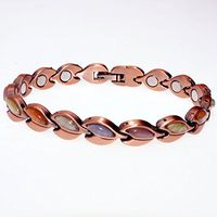 Healthy Red Bronze Colour Cat's Eye Stone Magnetic Bracelets for Women