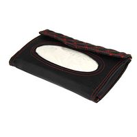 Luxury Stylish Faux Leather Car Sun Visor Tissue Paper Storage Box Organizer - Red