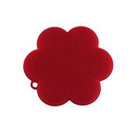 Kuhn Rikon 23025 Stay Clean Flower Silicone Scrubber, 4.5", Red