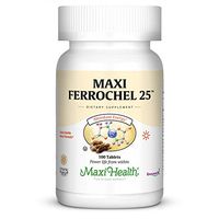 Maxi Health Ferrochel 25 mg - Extra Gentle Iron Formula - Supplement - 100 Tablets - Kosher
