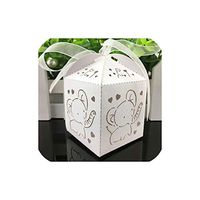 50Pcs/Set European Pyramid Candy Box Organizer 5 Colors Triangular Ribbon Wedding Sweets Gift Bag for Wedding Favor Supplies,White D,Other