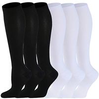 Sooverki 6 Pack Compression Socks (15-20mmHg) for Women & Men - Best Medical,Running,Travel,Nurse Socks