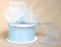 25 Yard Spool of Elegant Light and Sheer Light Blue Organza Ribbon- 1.5" Wide