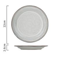 ZFF 5 Pieces Ceramic Fish Plate Creative Tableware Household Round Dish Steak Western Dish Pasta Plate (Color : C)