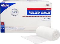 Rolled Gauze Bandages, Non-Sterile, 3" x 5 yd, Package of 12
