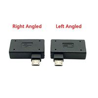 chenyang CY 2pcs 90 Degree Left & Right Angled Micro USB 2.0 OTG Host Adapter with USB Power for Cell Phone & Tablet