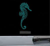 Tribal seahorse Vinyl Decal Sticker (TEAL)