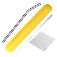 VKTECH 7" X 8mm Reusable Glass Straw Cleaning Brush Wedding Birthday Party Drink Straws Set (Grey Bent)